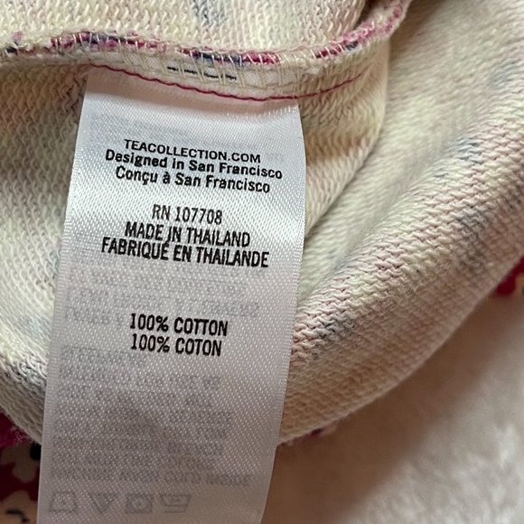 Tea Collection Ditsy Drawstring Dress Girls Size 5 100% Cotton Pink, Floral‎ NEW - Picture 9 of 10